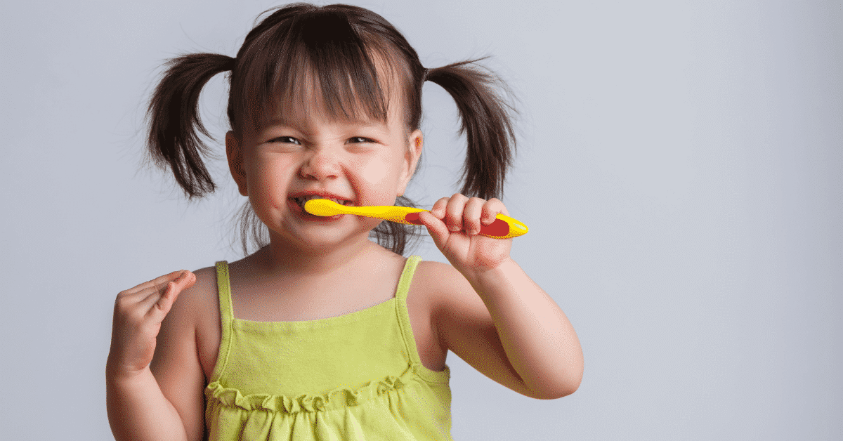 1 year old shop hates brushing teeth