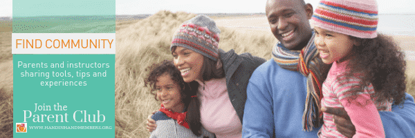 Family walking together contented and happy