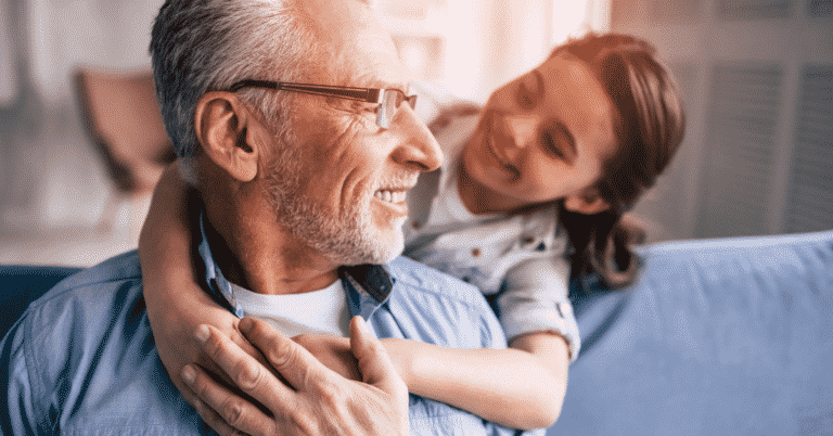 grandparent playlistening with grandchild